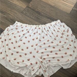 Floral Print White Shorts